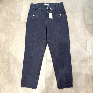 Derek Lam 10 Crosby NEW Alexa High-Rise Tapered Denim Jeans Grey/Black Size 12